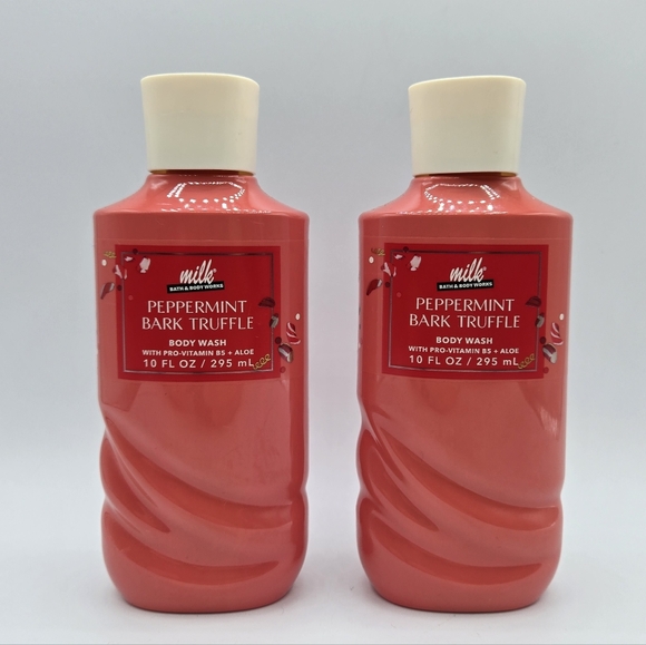 Bath and Body Works Milk Bar Peppermint Bark Truffle Body Wash Bundle Set - Picture 1 of 5